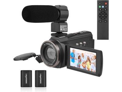 Camescope Video 4K 48MP 60FPS avec WiFi/16X Zoom noir