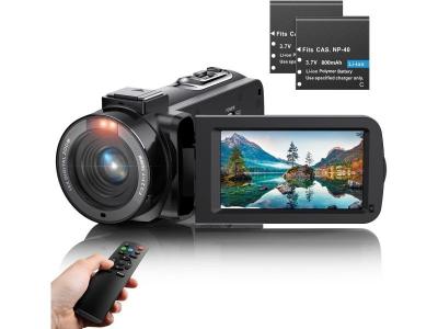 Cam&eacute;scope vid&eacute;o FHD 1080P 36MP avec T&eacute;l&eacute;commande et 2 Piles noir