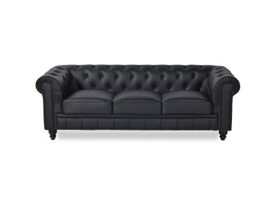 INTENSEDECO Canap&eacute; Chesterfield 3 Places Regency Noir