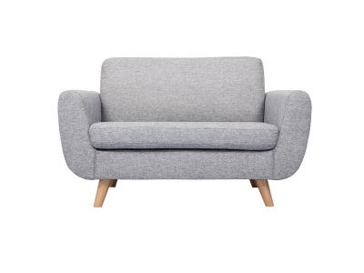 Canap&eacute; scandinave 2 places gris et h&eacute;v&eacute;a massif PURE - Gris clair