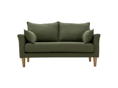 Miliboo Canap&eacute; scandinave 2 Places en Tissu Kaki et Bois Clair Kate