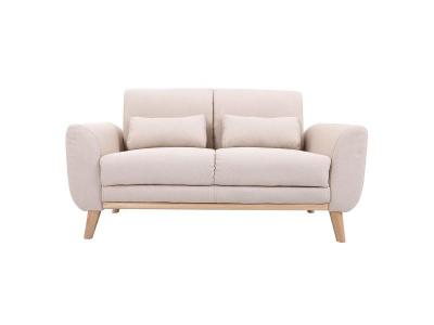 Miliboo Canap&eacute; scandinave 2 places tissu naturel et bois clair EKTOR