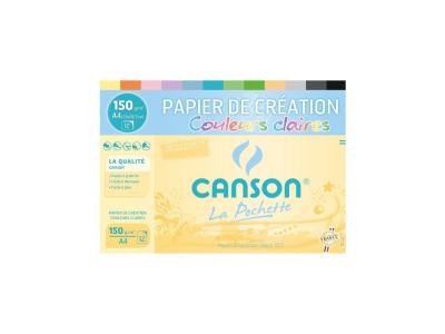 CANSON Pochette papier de cr&eacute;ation 12 feuilles A4 - 150 g - Couleurs claires