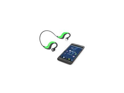Casque sport sans fil-r&eacute;sistant &agrave; l'eau-microphone-NGS green runner