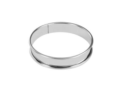 Cercle &agrave; tarte bord roul&eacute; 10 cm en inox - De Buyer - Argent - Inox