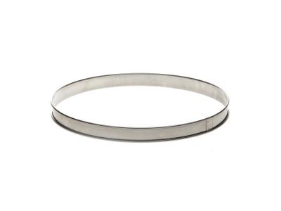 Cercle &agrave; tarte bord roul&eacute; 24 cm en inox - De Buyer - Argent - Inox
