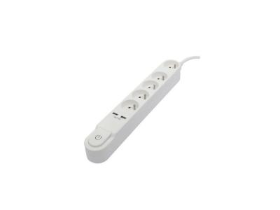 CHACON Bloc Design avec Interrupteur et 2 USB - 5 x 16 A - 3m