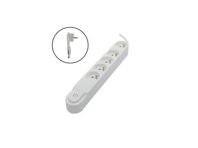 CHACON Bloc Design 5x16A avec Interrupteur et fiche Plate - 1,5 m - Blanc