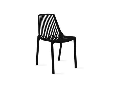 Chaise de jardin ajour&eacute;e en plastique noir - Noir