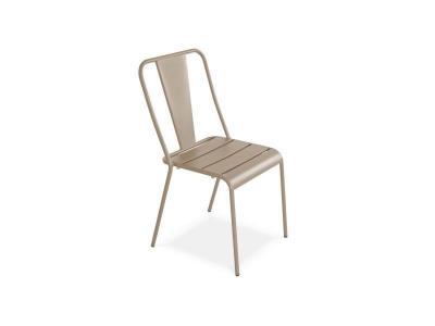 Chaise de jardin bistrot - 44 x 49 x 83,5 cm - Acier - Oviala - Taupe