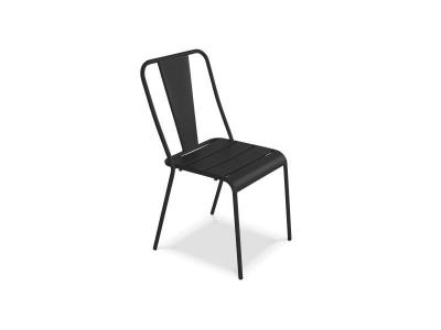Chaise de jardin bistrot - 44 x 49 x 83,5 cm - Acier - Oviala - Gris
