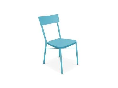 Chaise de jardin bistrot - 49 x 56 x 85 cm - Acier - Oviala - Bleu