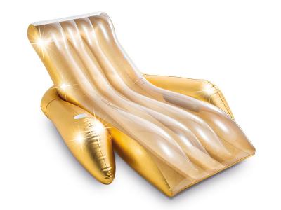 Fauteuil chaise longue pour piscine Glitter - L. 175 x H. 61 cm - Dor&eacute;