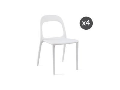 Lot de 4 chaises de jardin empilables en plastique