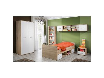 Chambre compl&egrave;te enfant, ado collection denver. Armoire, lit, biblioth&egrave;que, chevet et &eacute;tag&egrave;re