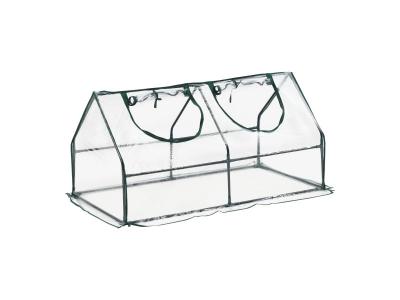 Serre de jardin Laubach &agrave; 2 fen&ecirc;tres en acier et PVC 120 x 60 x 60 cm