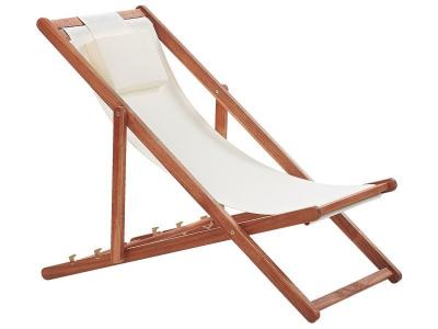 Chilienne en bois naturel et tissu beige avellino 190665