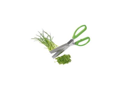 Ciseaux &Agrave; Herbes 10 Lames Inox Poign&eacute;es Vertes* - 41250