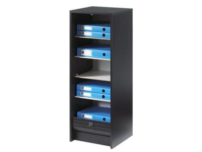 Classeur &agrave; rideau style contemporain L 37,8 cm - Noir imprim&eacute; Londres 