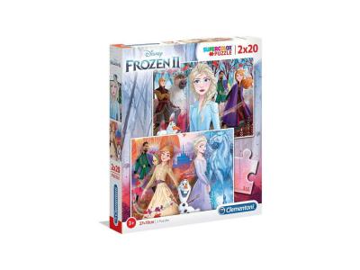 Puzzle 2x20 pi&egrave;ces Clementoni Supercolor Disney Frozen 2 