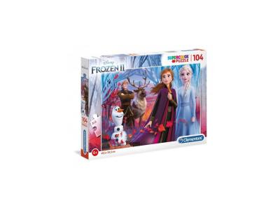 Puzzle 104 pi&egrave;ces Clementoni Supercolor Disney Frozen 2
