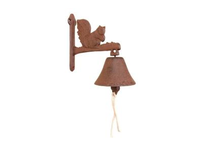 Cloche en fonte - ecureuil - d&eacute;coration de jardin