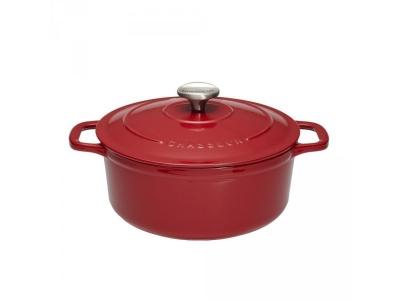 Cocotte Ronde Avec Couvercle Le Chasseur - Rouge - &Oslash; 18 Cm