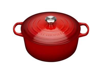 Le Creuset Cocotte Signature Ronde En Fonte &Eacute;maill&eacute;e, 30cm, Cerise
