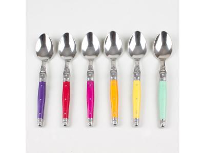 Jean Dubost - Coffret 6 Cuilleres Laguiole Irise Assorties