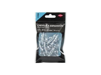 COGEX 85234 Cheville parapluie m&eacute;tallique, Gris, Set de 20 Pi&egrave;ces