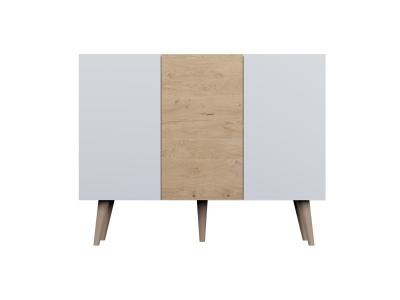Commode Toronto pour Salon 120 cm couleur Ch&ecirc;ne&Blanc