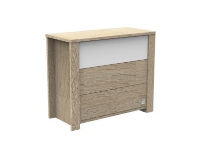 Commode 3 tiroirs antonin - bois et blanc