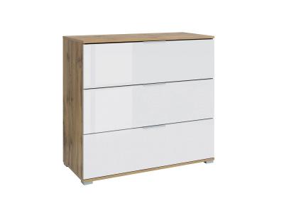 Commode 3 tiroirs Selma Blanc et Blanc