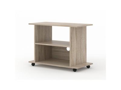 BIM Furniture Meuble TV &agrave; roulettes Yogi en Bois - Beige - L 80 X P 40 X H 60 Cm