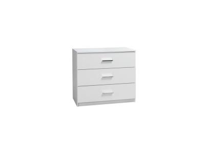 Commode PANAREA 3 tiroirs fa&ccedil;ades laqu&eacute;es blanches. 41 Blanc