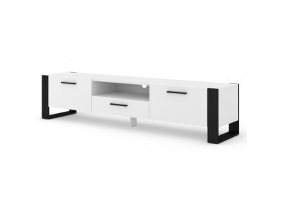 Meuble TV moderne blanc mat et noir mat en HDF et ABS Bim Furniture