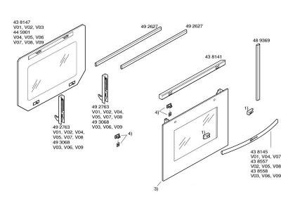 Neff - contre porte vitre interieure 438147 pour four 00445901