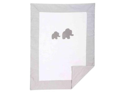 Nattou Couverture Douce, R&eacute;versible, 100 x 75 cm, Tembo, Blanc/Gris