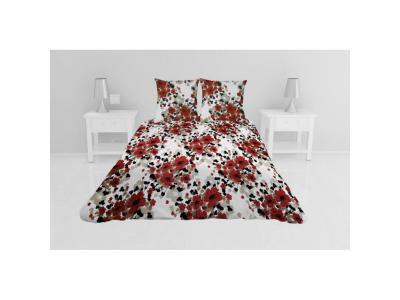 Couvre-lit boutis matelass&eacute; 220x240 cm CECILE avec 2 taies d'oreiller