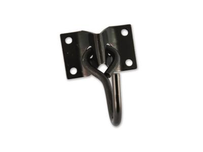 CHAPUIS Crochet mobile acier zingu&eacute; noir &Oslash;7 mm - Platine 70x45 mm UC1