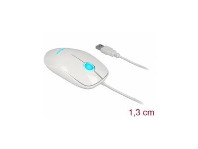 Delock maus led desktop optisch 3-tasten wei&szlig; usb-a