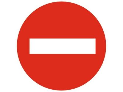 Panneau PVC rigide Sens interdit - Dimensions - 80mm de diam&egrave;tre