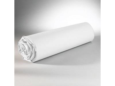 Drap housse uni 100% coton - Bonnet 25cm - Blanc - 90x190 cm