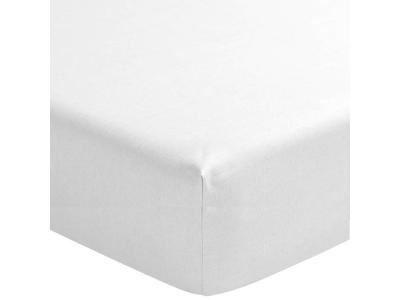 Terre de Nuit Drap housse blanc 100% lin bonnet 40 cm 140x190 cm