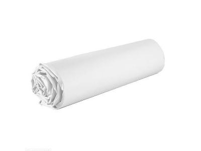 Drap housse uni 100% coton - Bonnet 25cm - Blanc - 140x190 cm - Blanc