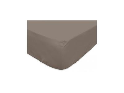 Drap housse 140x200 cm en coton 57 Fils SOLEIL D'OCRE taupe