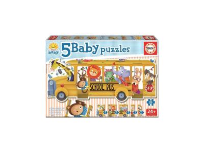 Educa Borras School Bus Animals 5 Babys Multicolore 2-5 Years