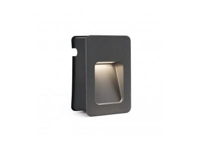 Faro - Applique ext&eacute;rieure encastrable Nase-2 LED IP44 - Gris 13,5 cm