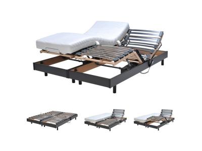 Ensemble 2 sommiers relaxation &eacute;lectrique FLEXPUR 80x200 / Noir