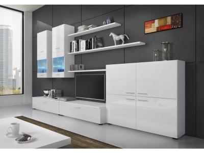 Skraut Home Ensemble de meubles,Blanc Laqu&eacute;-Mat,300x189x42cm